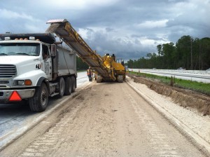Redland Company Gomaco 9500 Trimmer finishing base on I-4 in Daytona